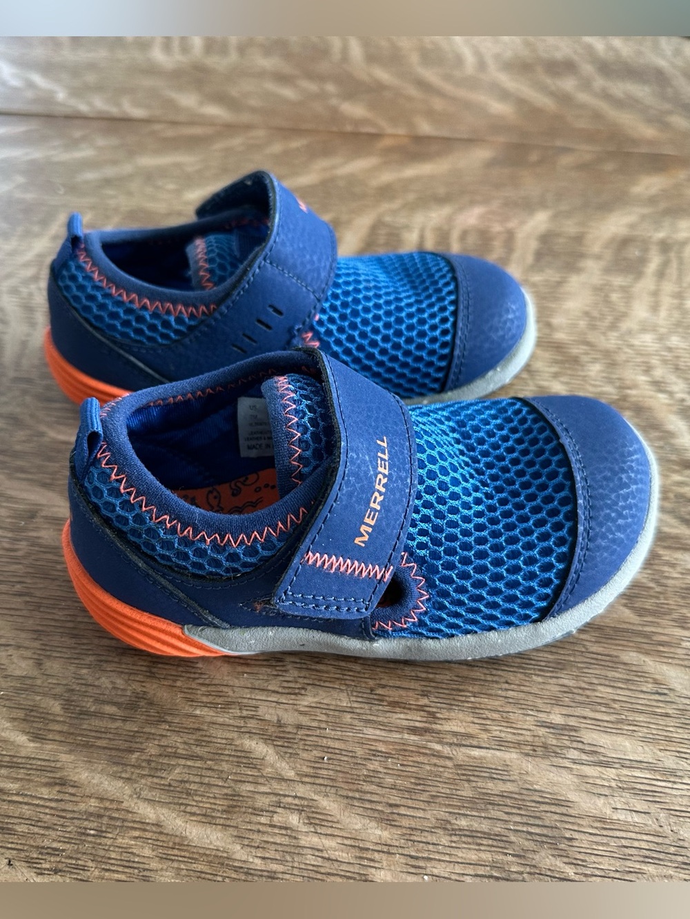 Merrell Bare steps H2O Blue and Orange mesh Shoes